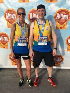 Alisa and Iain McCorquodale at the 2017 Plano Balloon Festival Half Marathon