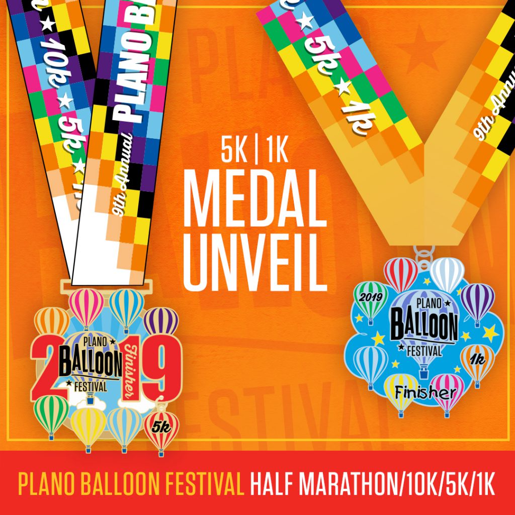 Plano Balloon Festival Races 5K and 1K Finisher Medals
