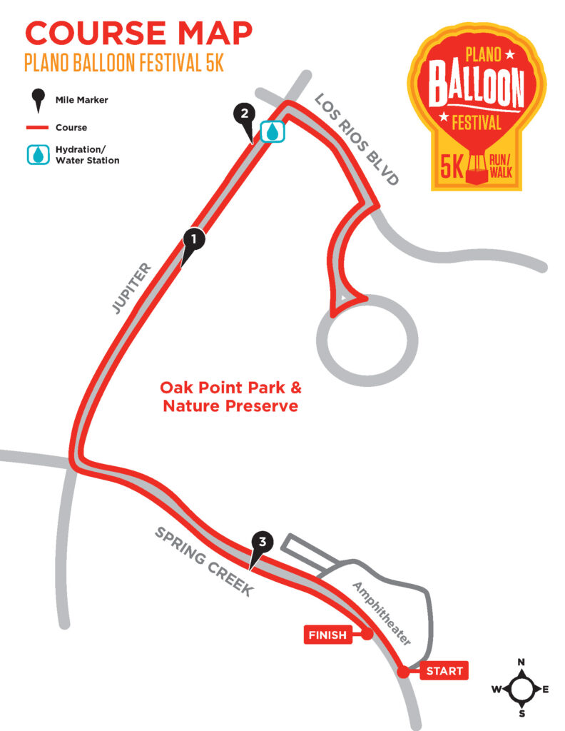 plano balloon festival 5k course map oak point park race runner