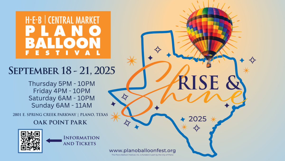 2025 H-E-B | Central Market Plano Balloon Festival Rise & Shine Theme Banner for September 18-21
