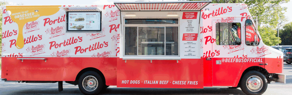 Portillo's 32 foot long Beef Bus at the H-E-B | Central Market Plano Balloon Festival on September 18-21, 2025 at Oak Point Park
