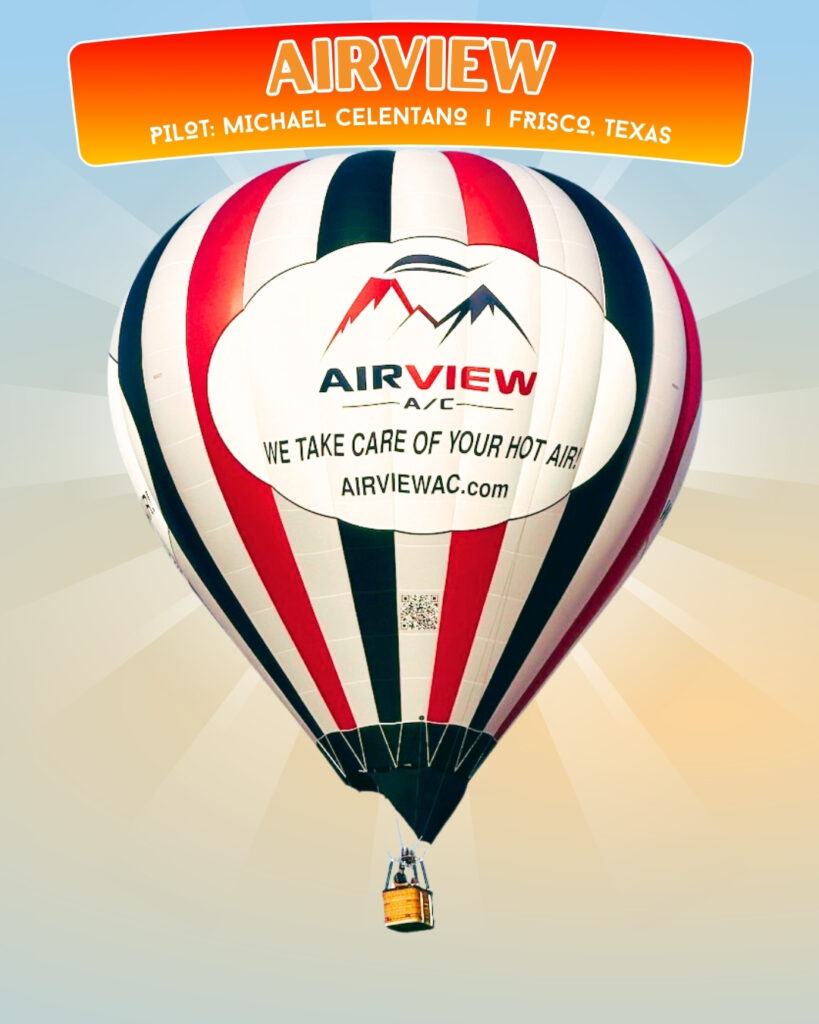 Airview A/C hot air balloon and pilot Michael Celentano