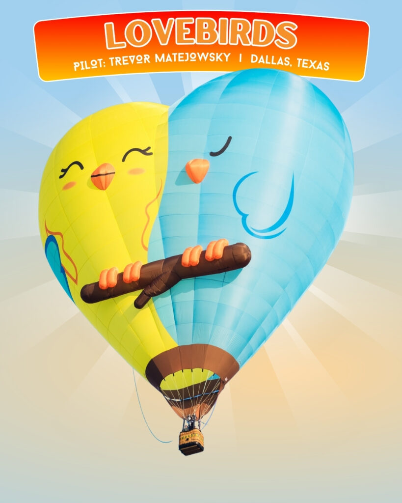 Lovebirds hot air balloon at the Plano Balloon Festival