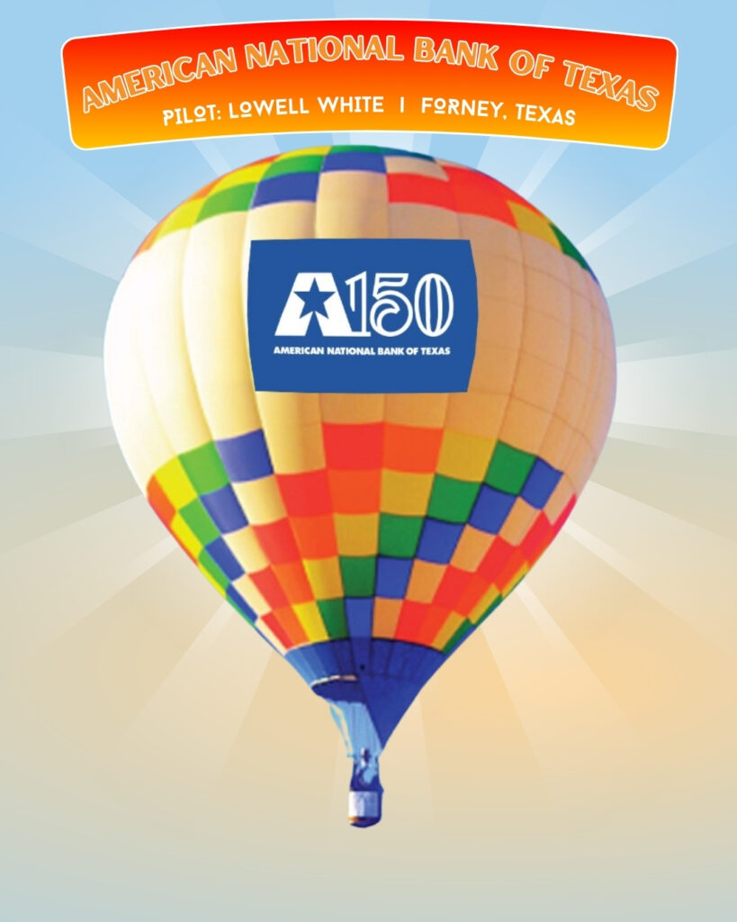 American National Bank of Texas hot air balloon and pilot Lowell White